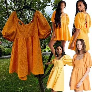 FREE PEOPLE Violet Mini Dress - Carrot Ginger - Size L